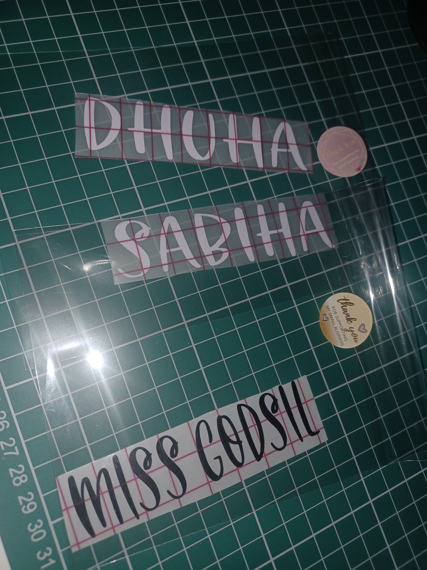 Personalised self adhesive vinyl sticker any name made to order