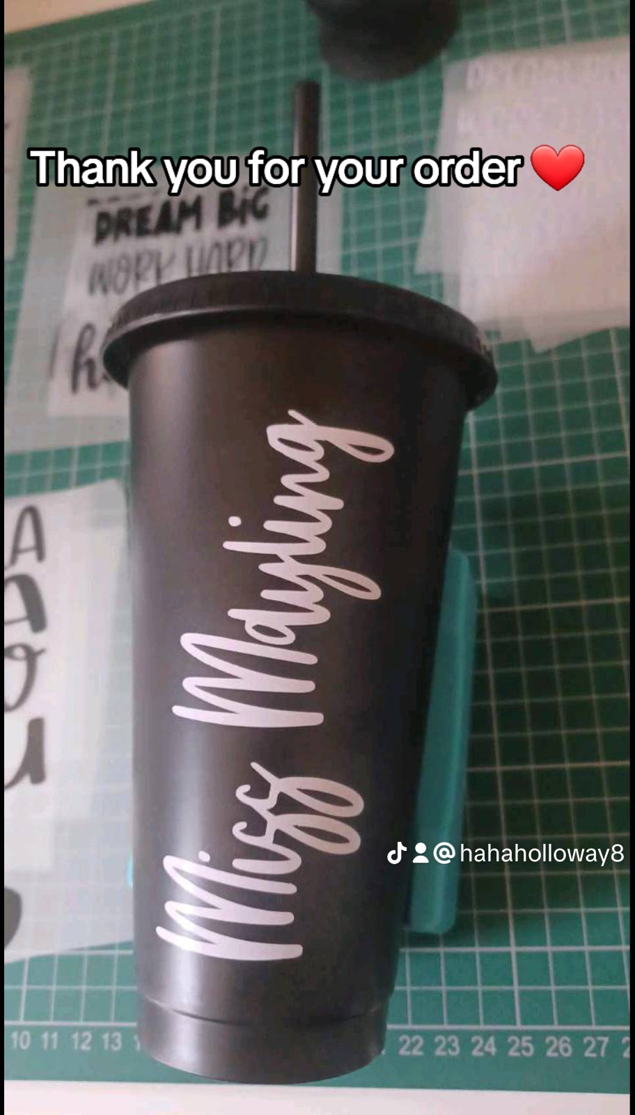 Cold cup tumbler 24oz large personalised any name made to order